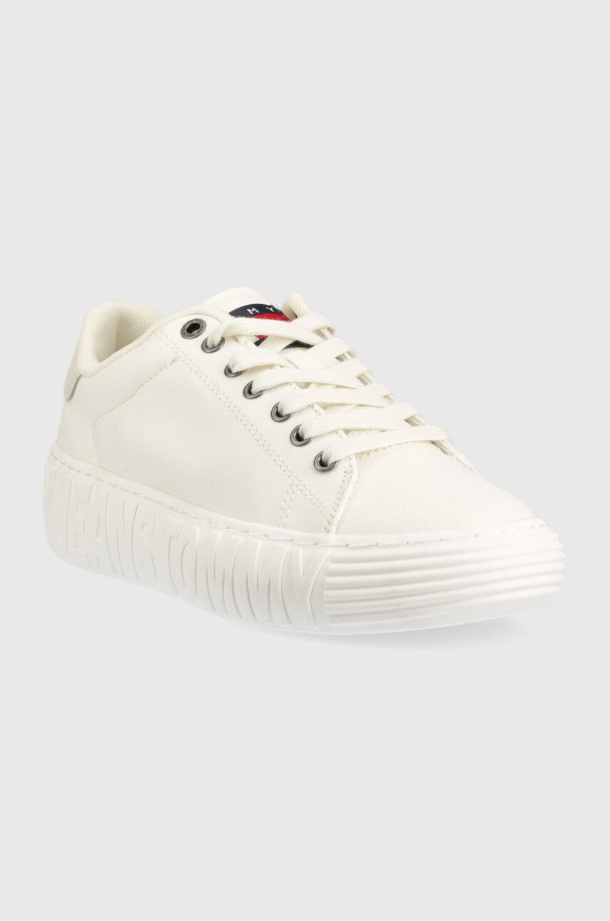 

Кроссовки Tommy Jeans NEW CUPSOLE CNVAS LC цвет белый EN0EN02171