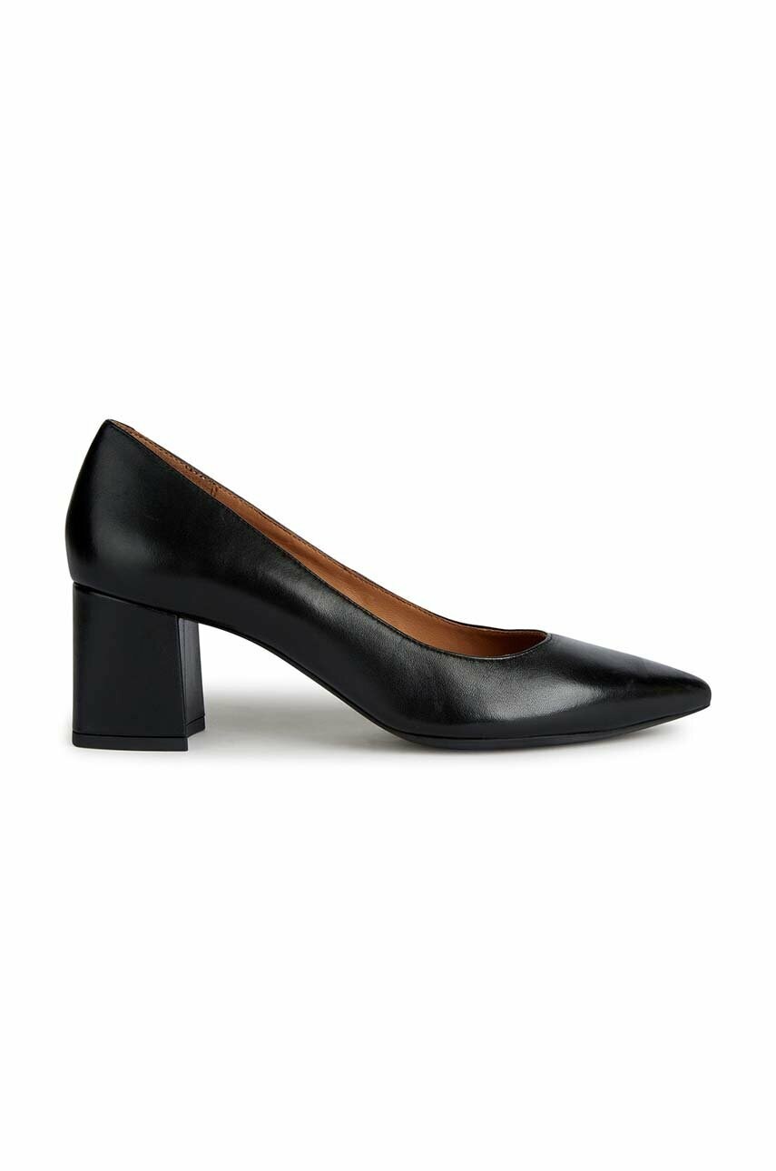 Geox stilettos de piele d bigliana culoarea negru, cu toc drept, d35nma 000tu c9999