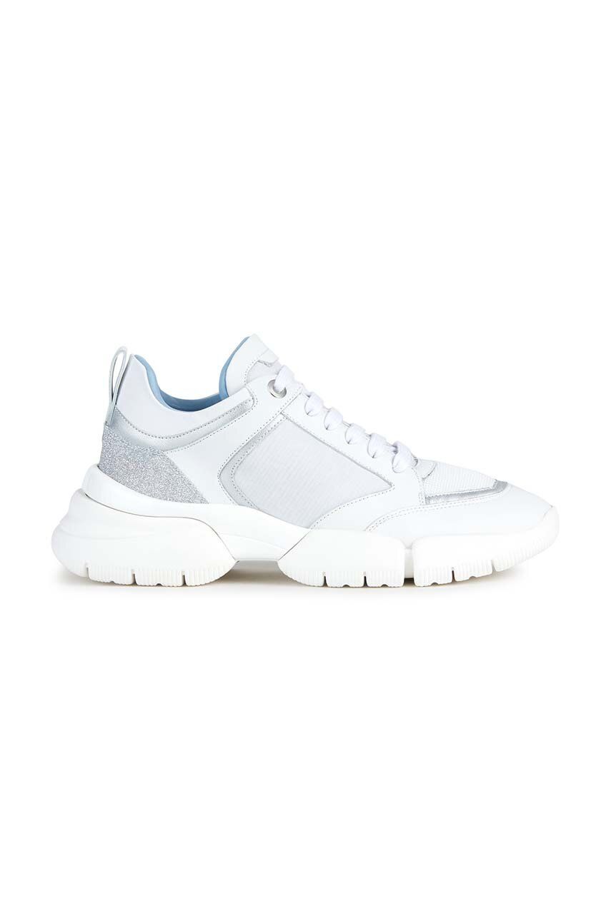 Sneakers boty Geox D ADACTER W bílá barva, D35PQA 08514 C1000 - bílá -  Svršek: Textilní materi