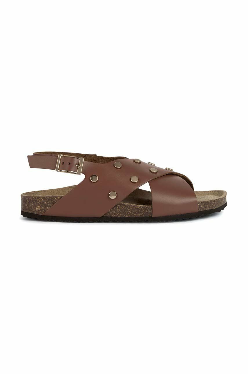 Kožené sandály Geox D BRIONIA I dámské, béžová barva, D35LSI 00043 C6002 - hnědá -  Svršek: Pří