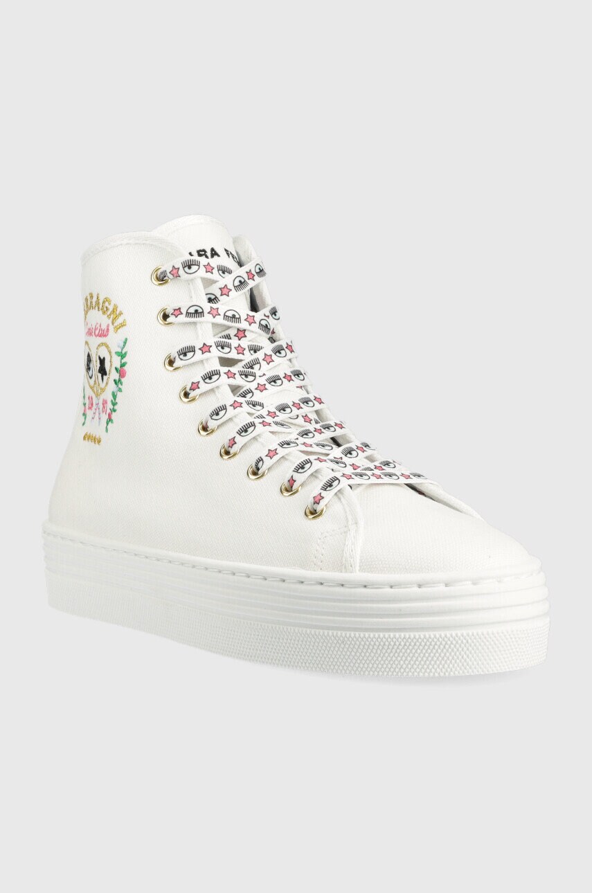 Πάνινα παπούτσια Chiara Ferragni CF3123_009 χρώμα: άσπρο, CF TENNIS HIGH φωτογραφία