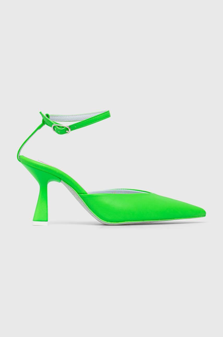 Chiara Ferragni pantofi cu toc CF3144_041 culoarea verde answear.ro