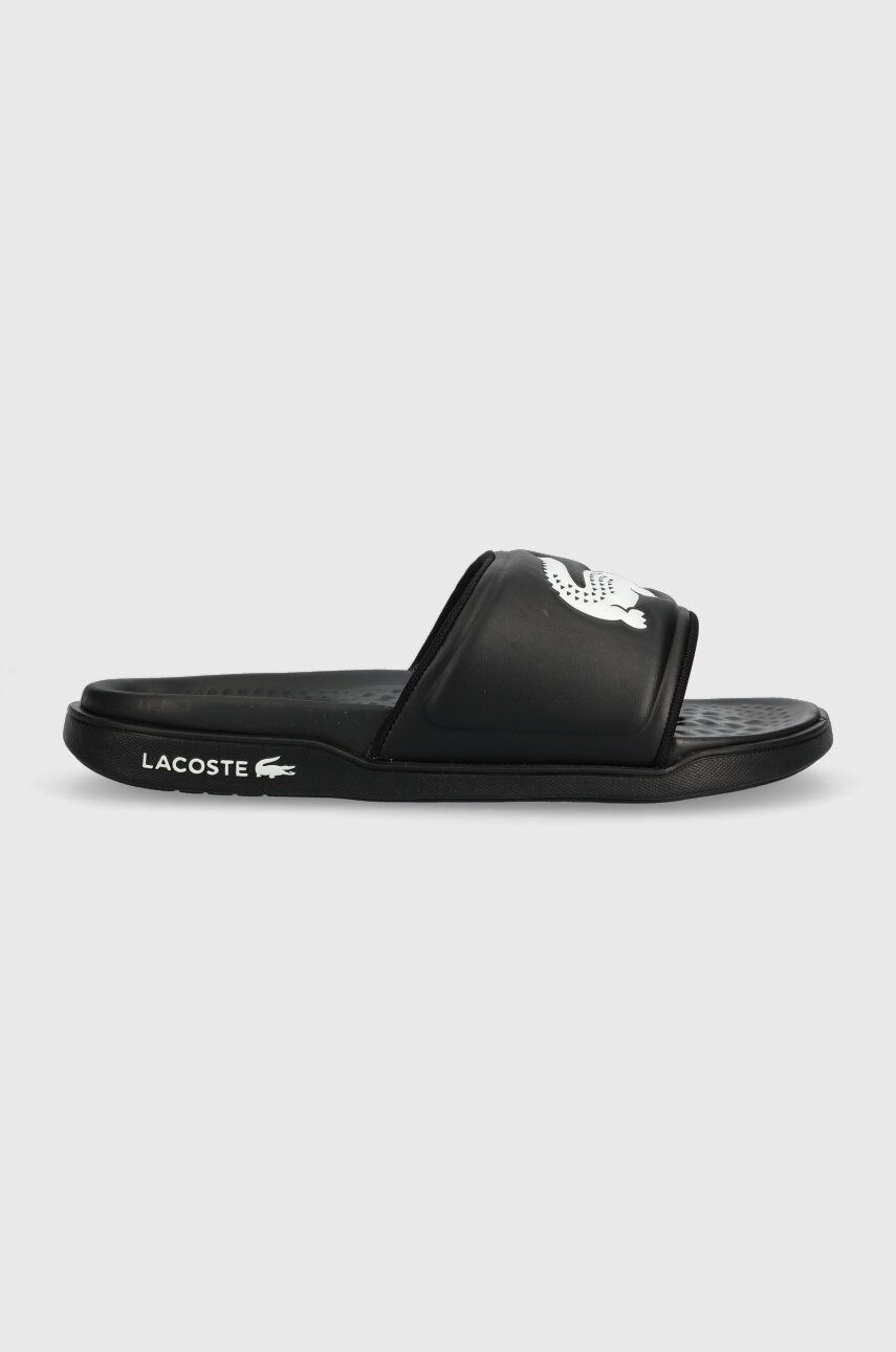 Levně Pantofle Lacoste CROCO DUALISTE dámské, černá barva, 43CFA0040