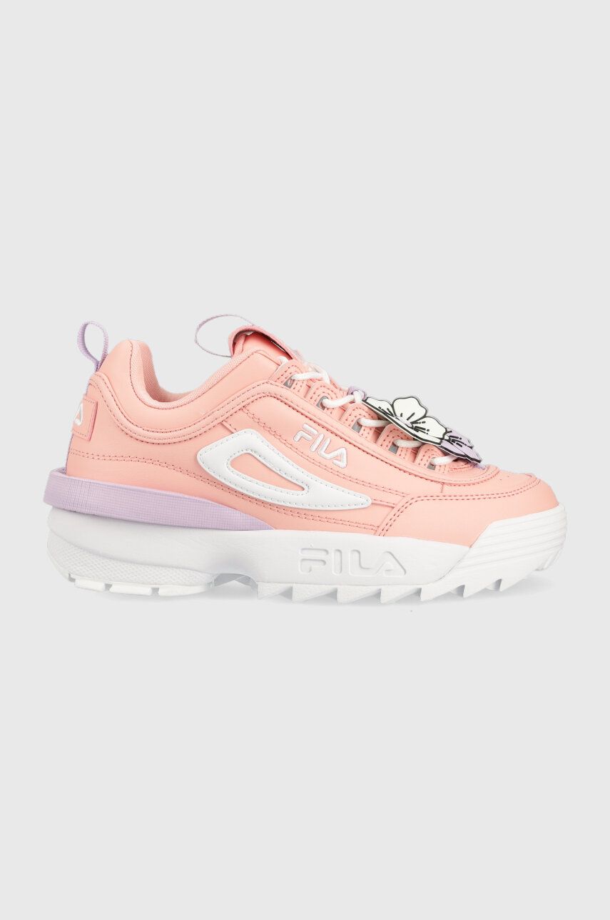 Levně Sneakers boty Fila DISRUPTOR FLOWER růžová barva