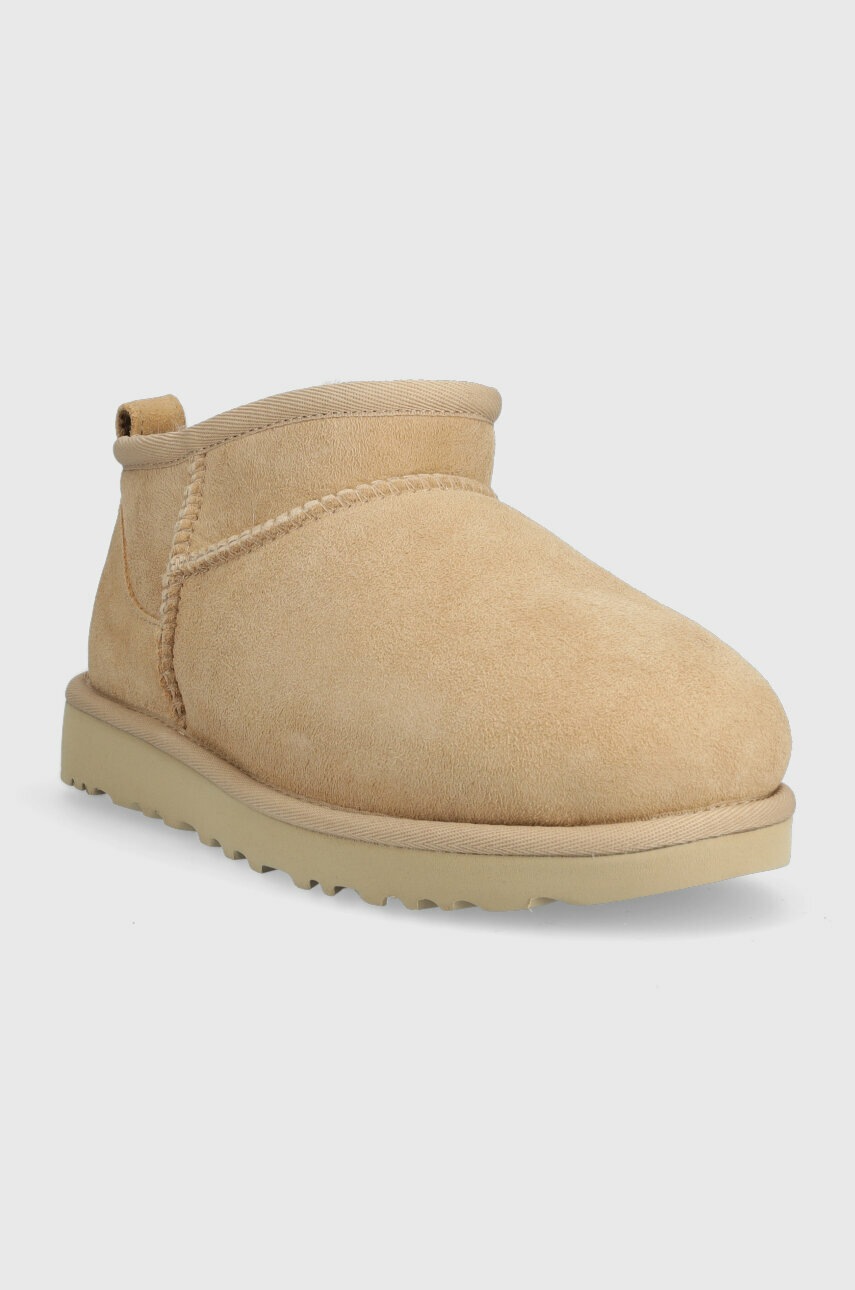 

Замшевые сапоги UGG Classic Ultra Mini цвет бежевый 1116109