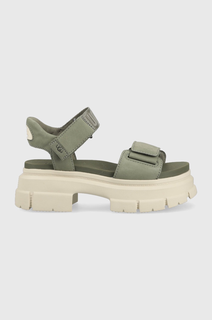 

Сандалии UGG Ashton Ankle женские цвет зелёный на платформе 1136764