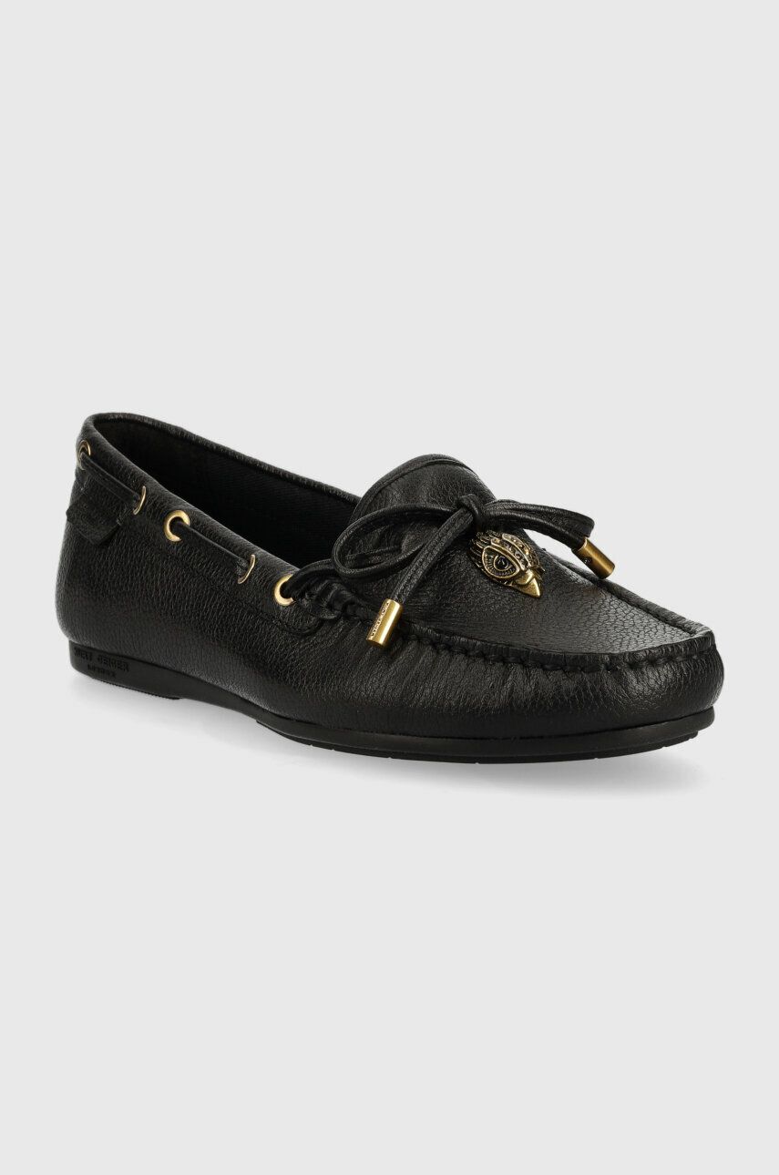 

Кожаные мокасины Kurt Geiger London Eagle Trim Moccasin женские цвет чёрный на плоском ходу