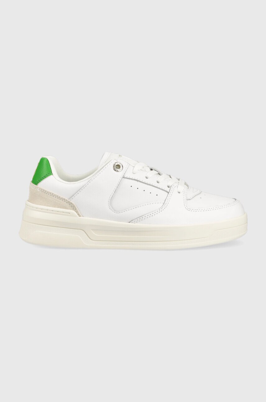 

Кожаные кроссовки Tommy Hilfiger LEATHER BASKET SNEAKER цвет белый