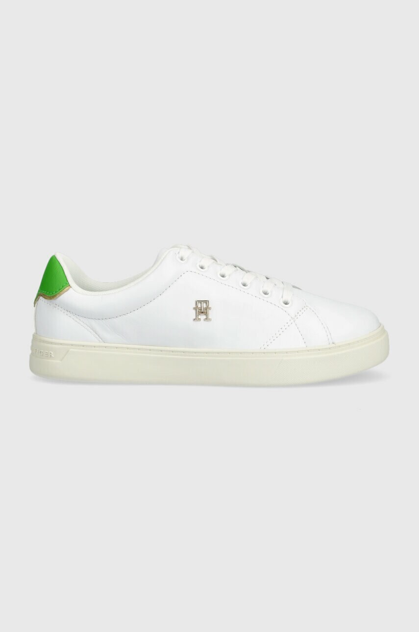 Kožené sneakers boty Tommy Hilfiger ELEVATED ESSENTIAL COURT SNEAKER bílá barva - bílá -  Svrše