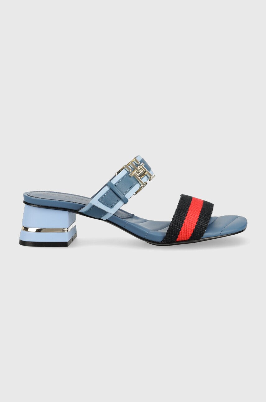 

Шлепанцы Tommy Hilfiger HARDWARE BLOCK MID HEEL COMBO женские каблук кирпичик