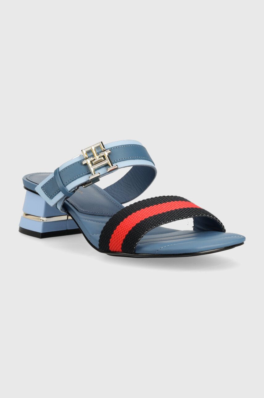 

Шлепанцы Tommy Hilfiger HARDWARE BLOCK MID HEEL COMBO женские каблук кирпичик