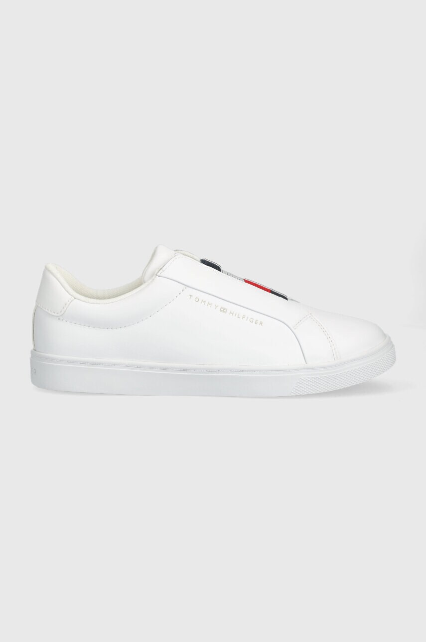 

Кожаные кеды Tommy Hilfiger ELASTIC SLIP ON SNEAKER женские цвет белый FW0FW07032