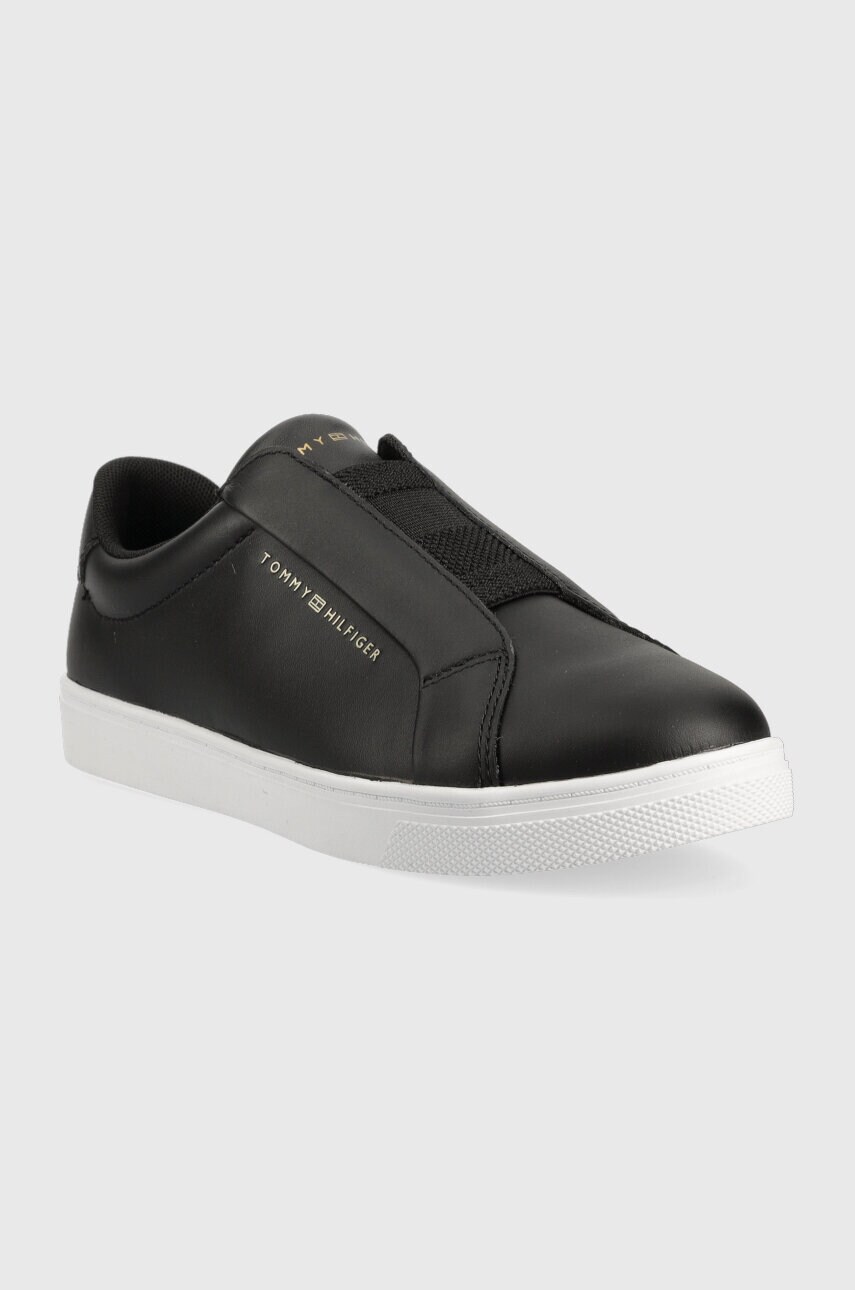 

Кожаные кеды Tommy Hilfiger ELASTIC SLIP ON SNEAKER женские цвет чёрный FW0FW07032