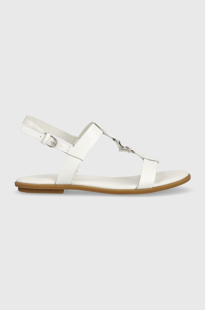 

Шкіряні сандалі Tommy Hilfiger TH FLAT SANDAL жіночі колір білий
