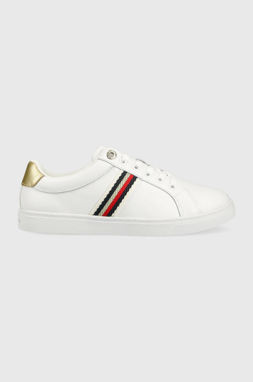 

Кожаные кроссовки Tommy Hilfiger CORPORATE WEBBING SNEAKER цвет белый FW0FW07117