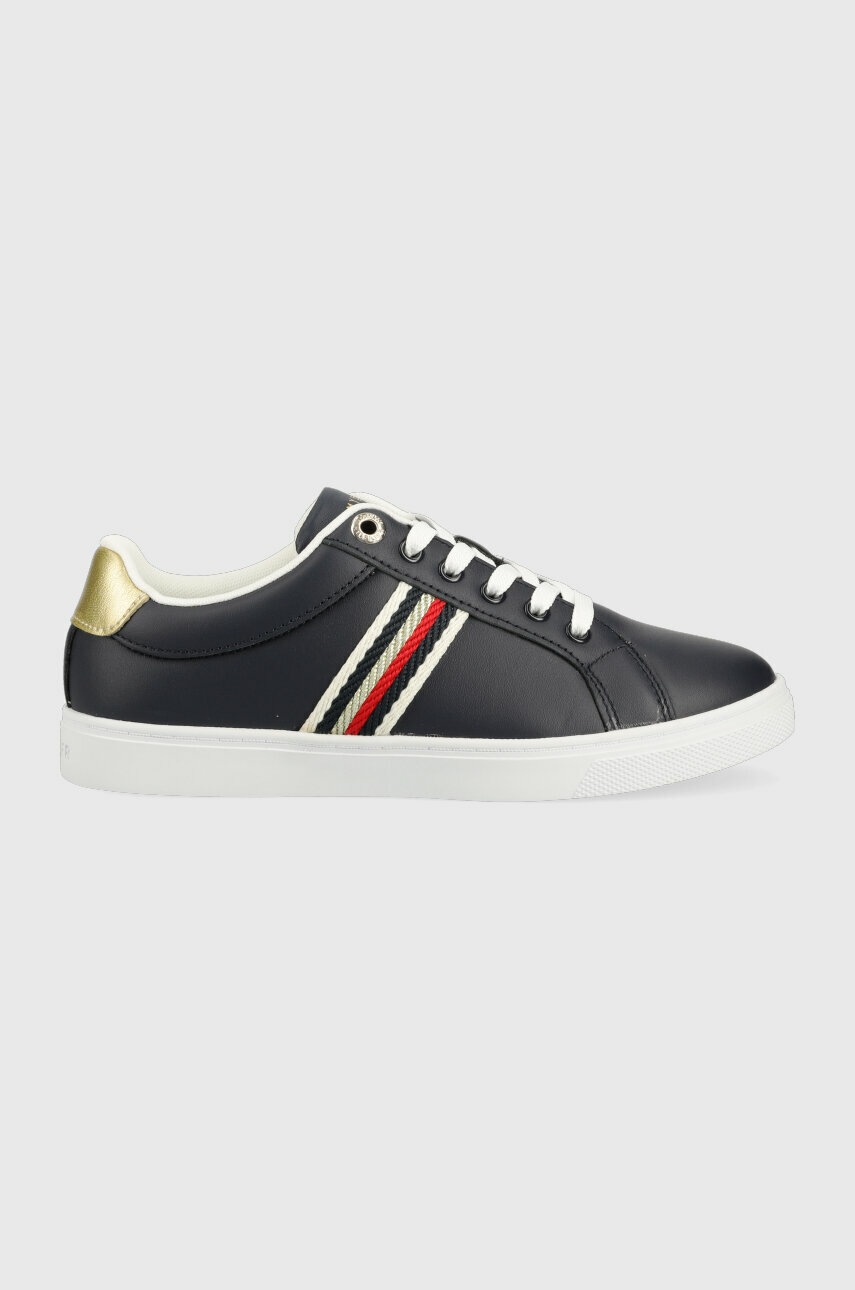 

Шкіряні кросівки Tommy Hilfiger CORPORATE WEBBING SNEAKER колір синій FW0FW07117