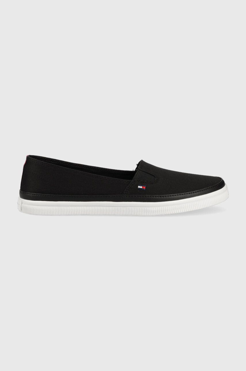 Tenisky Tommy Hilfiger ESSENTIAL KESHA SLIP-ON dámské, černá barva, FW0FW07121 - černá -  Svrše