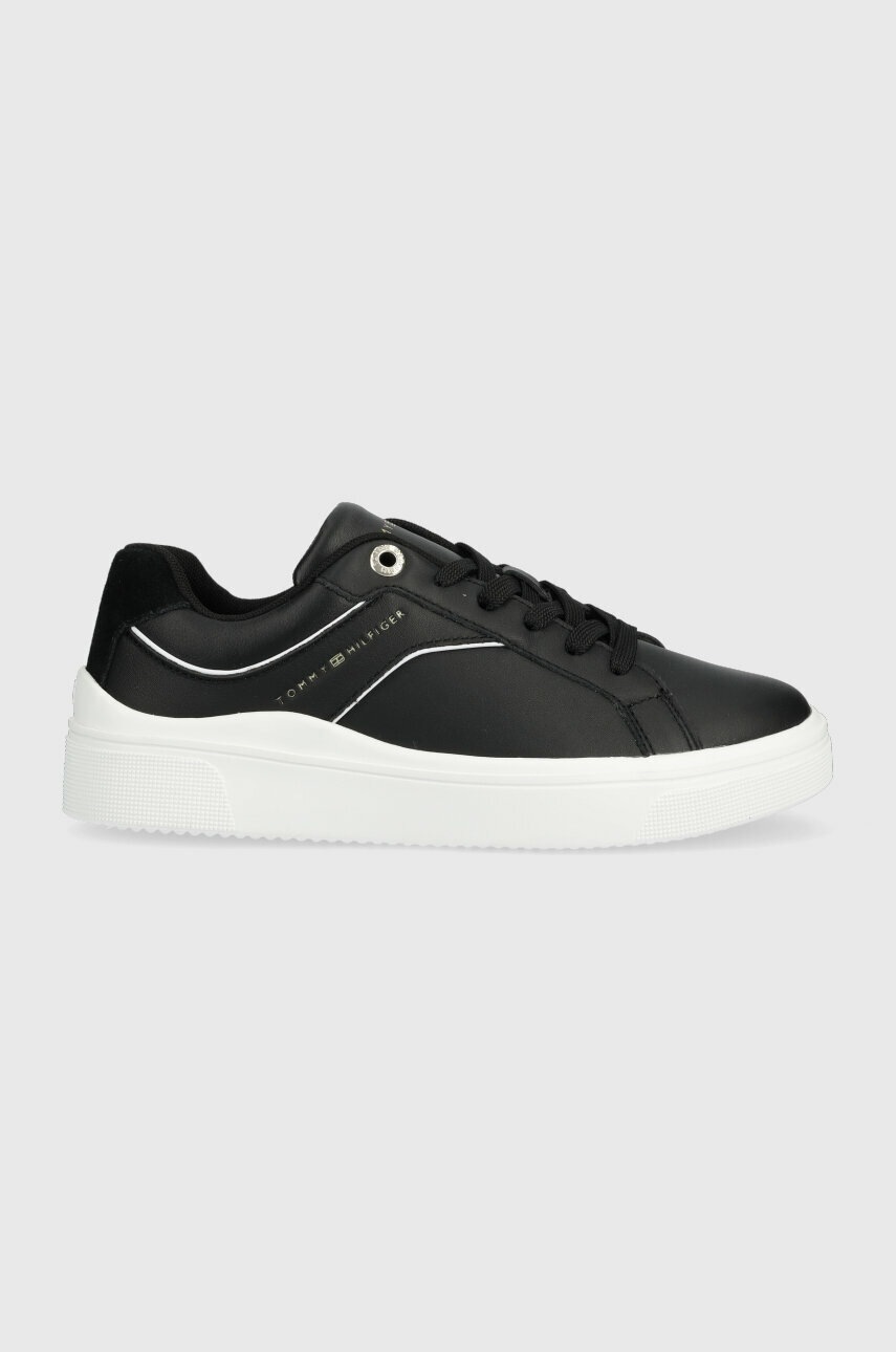 

Шкіряні кросівки Tommy Hilfiger FEMININE COURT SNEAKER колір чорний FW0FW07122