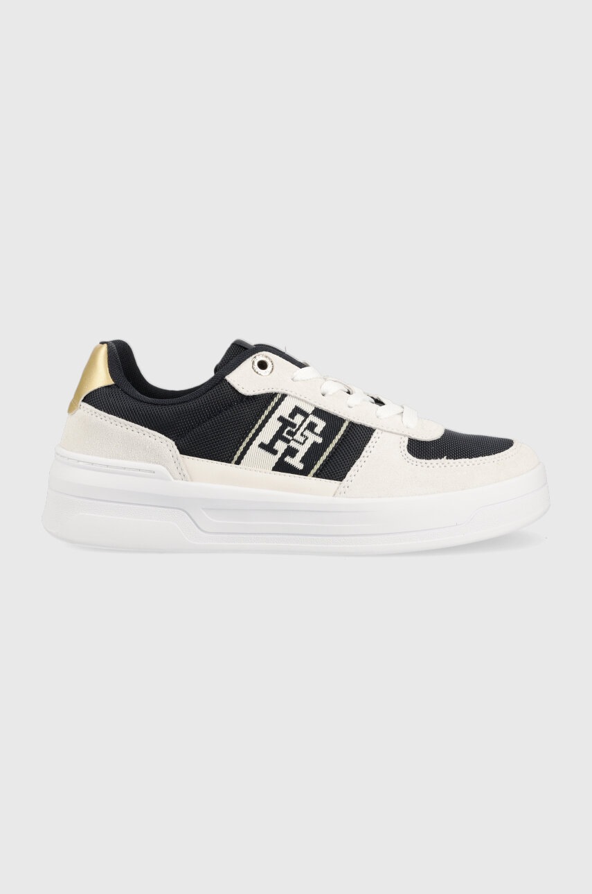 

Кроссовки Tommy Hilfiger BASKET SNEAKER WITH WEBBING GOLD цвет синий FW0FW07175