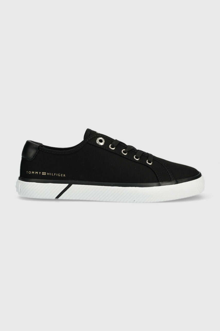 

Кеди Tommy Hilfiger LACE UP VULC SNEAKER BL жіночі колір чорний FW0FW07248