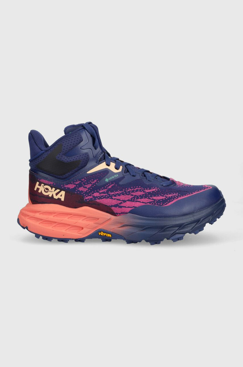 Hoka pantofi Speedgoat 5 Mid GTX femei, culoarea violet