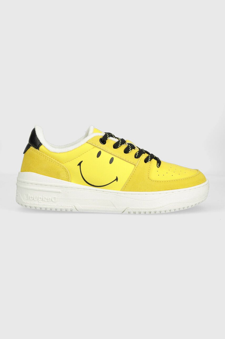 Desigual sneakers SMILEY culoarea galben, 23SSKA49.8018 23SSKA49.8018