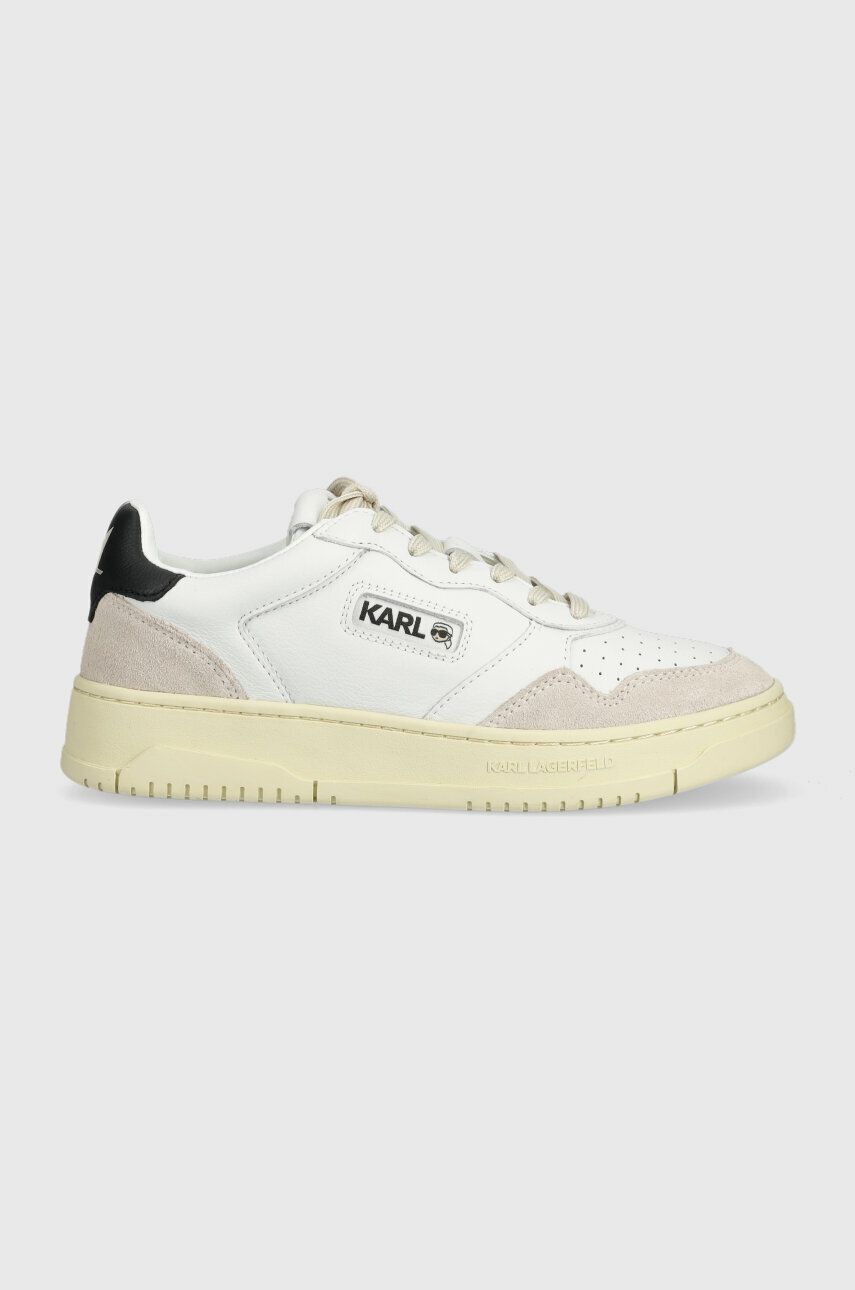 Levně Kožené sneakers boty Karl Lagerfeld KREW KL bílá barva