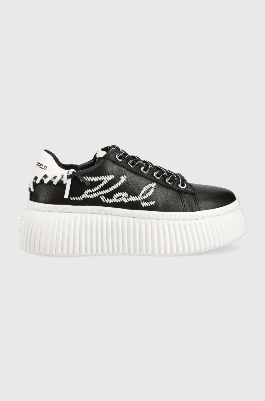 Karl Lagerfeld sneakers din piele KREEPER LO culoarea negru, KL42372