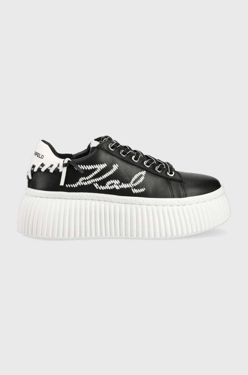 Karl Lagerfeld Sneakers Din Piele Kreeper Lo Culoarea Negru, Kl42372