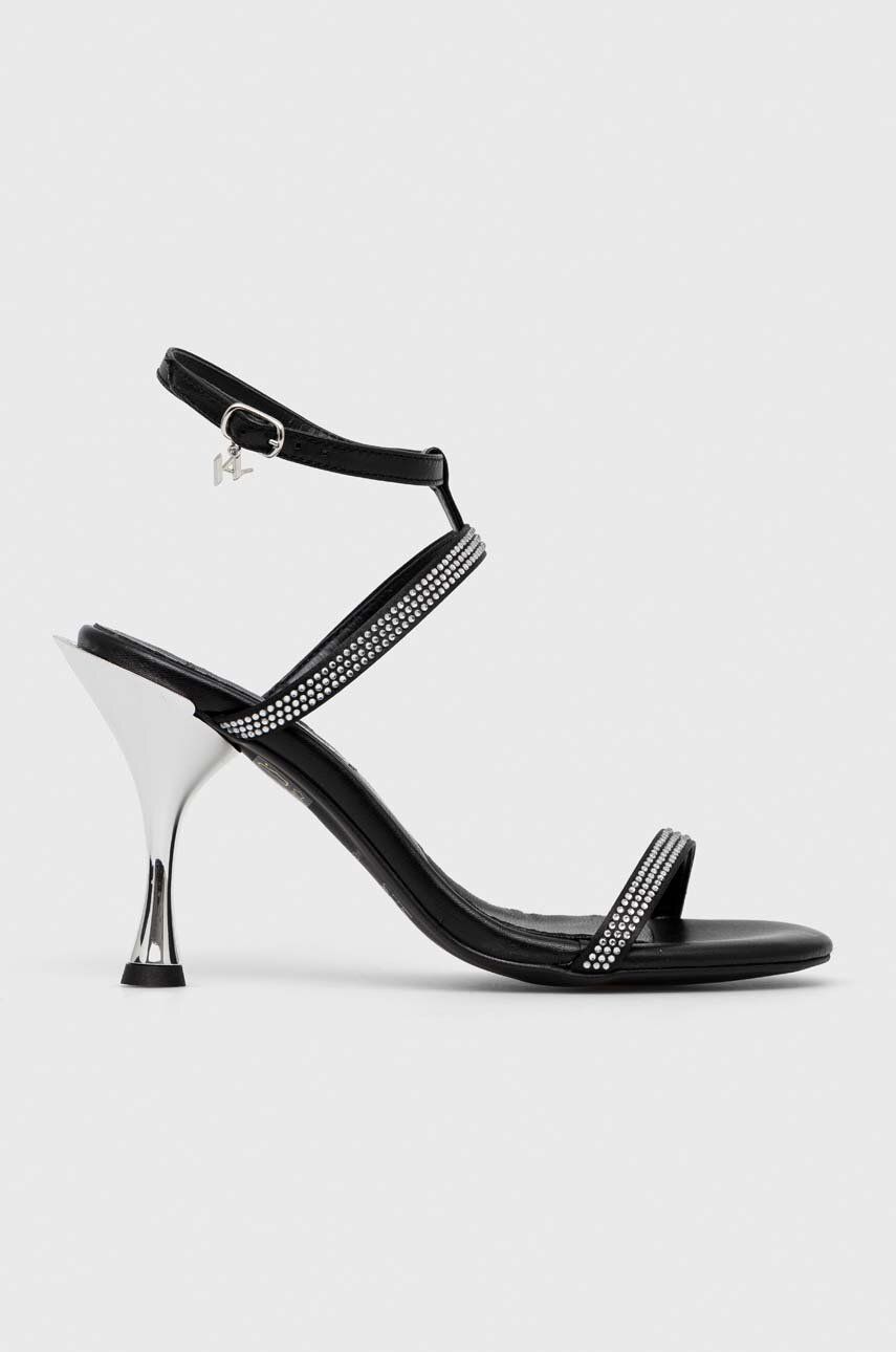 Levně Kožené sandály Karl Lagerfeld PANACHE HI černá barva, KL30829