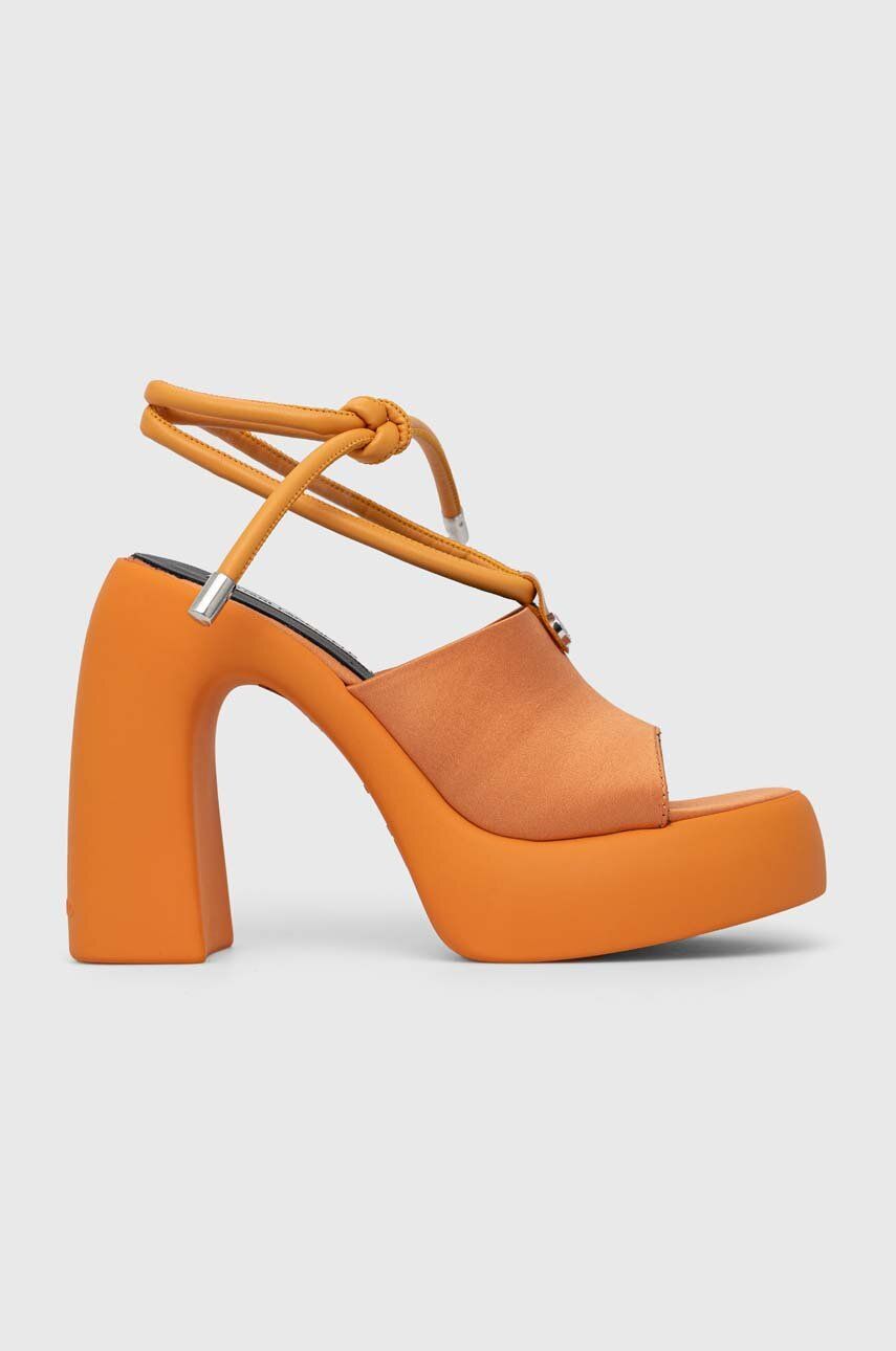 Sandály Karl Lagerfeld ASTRAGON HI oranžová barva, KL33725 - oranžová -  Svršek: Textilní mater