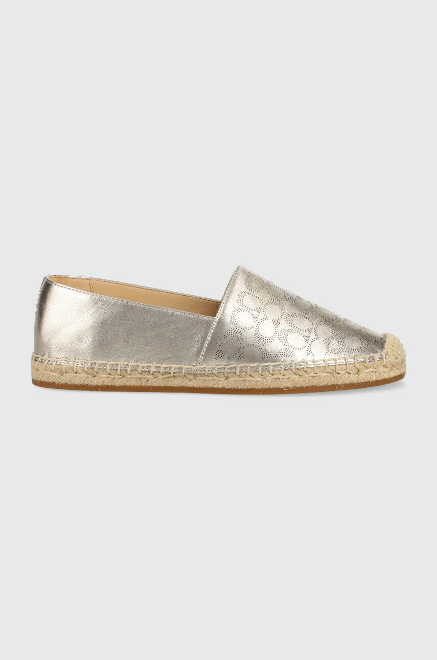 Coach espadrile de piele carley culoarea auriu, ce837