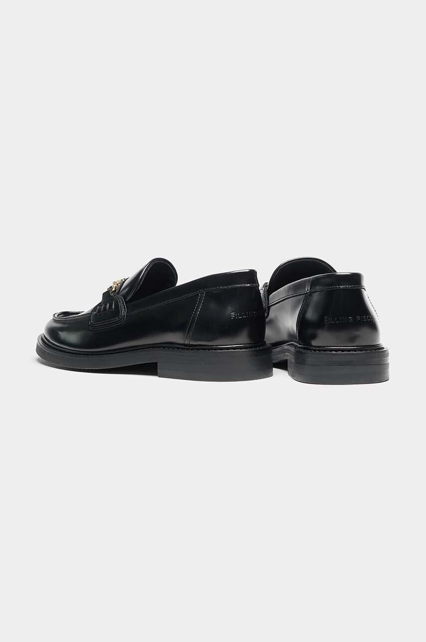 Filling Pieces mokasyny skórzane Loafer Polido kolor czarny na płaskim obcasie 44233191847