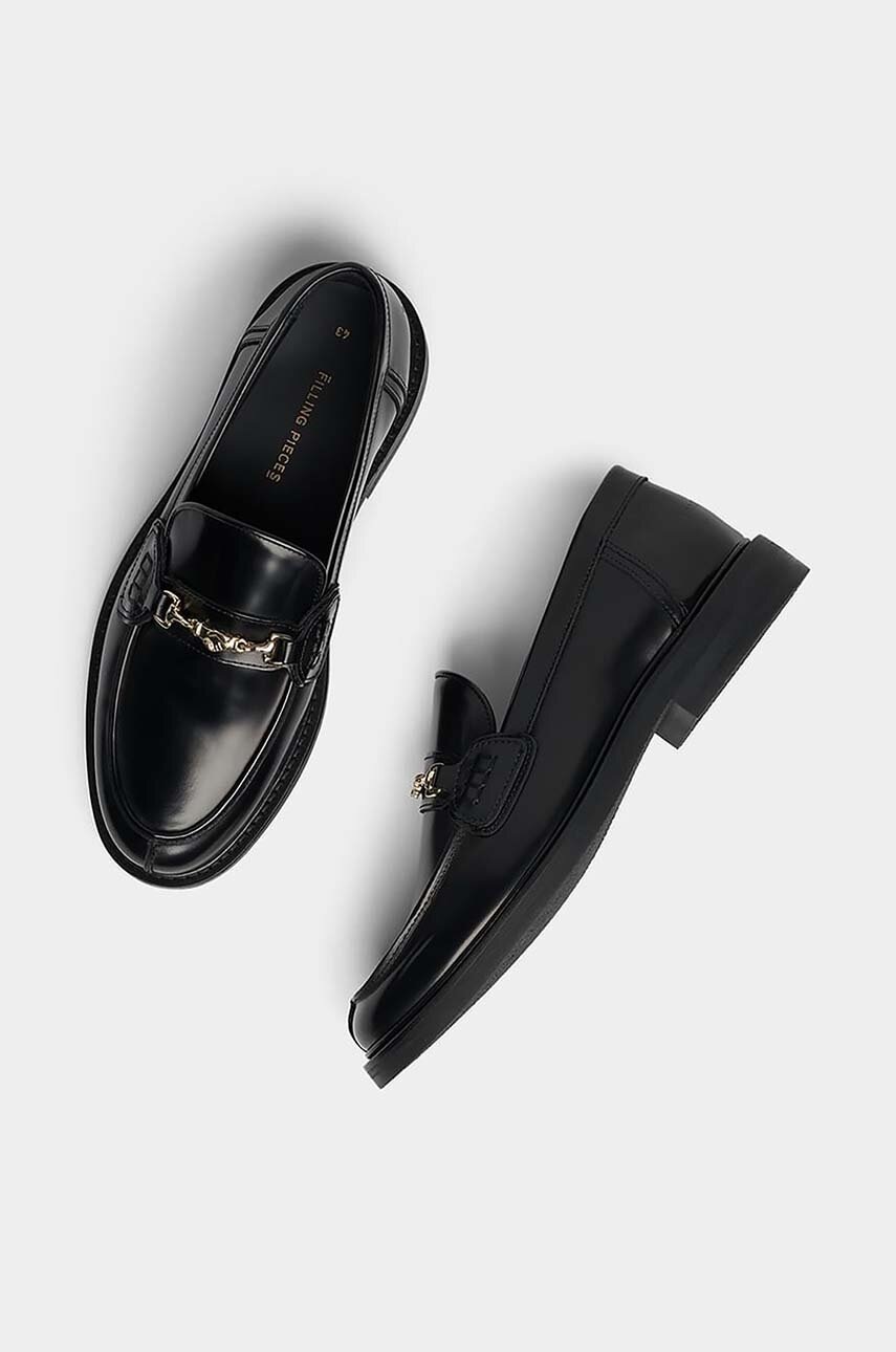 Шкіряні мокасини Filling Pieces Loafer Polido жіночі колір чорний на плоскому ходу 44233191847 44233191847-1847 
