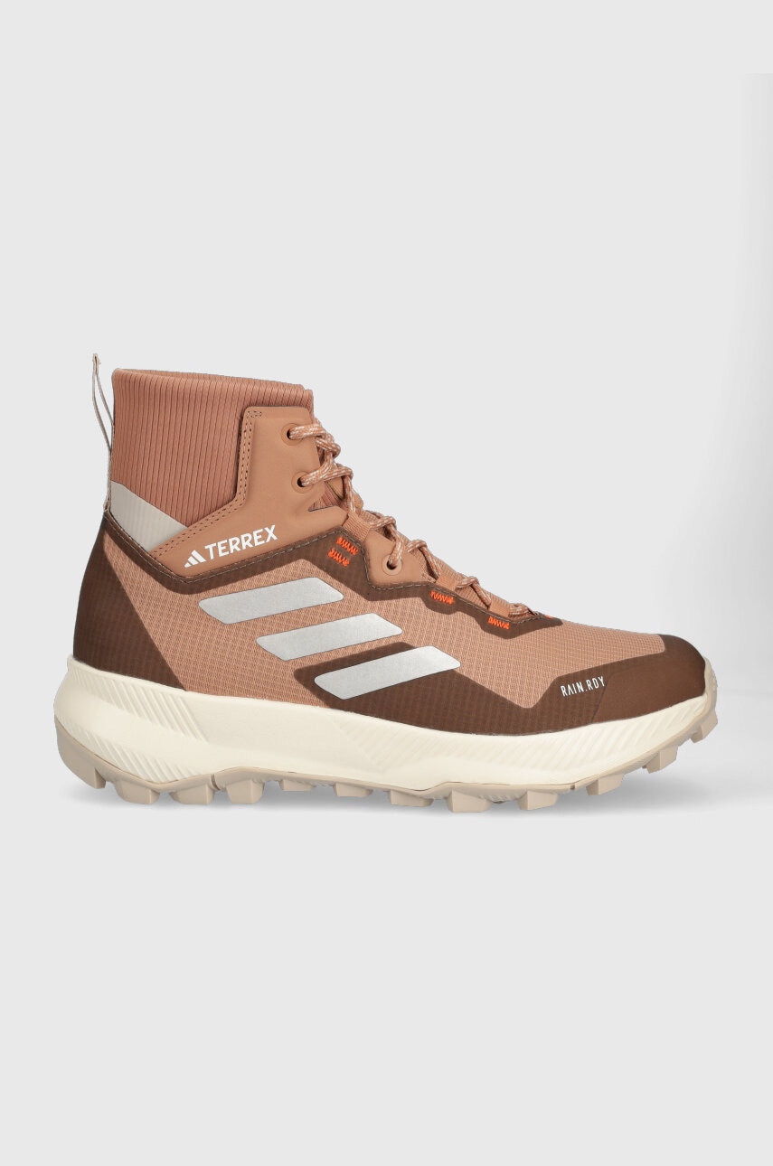 Adidas terrex pantofi hiker rain.rdy mid femei, culoarea maro, izolare usoara