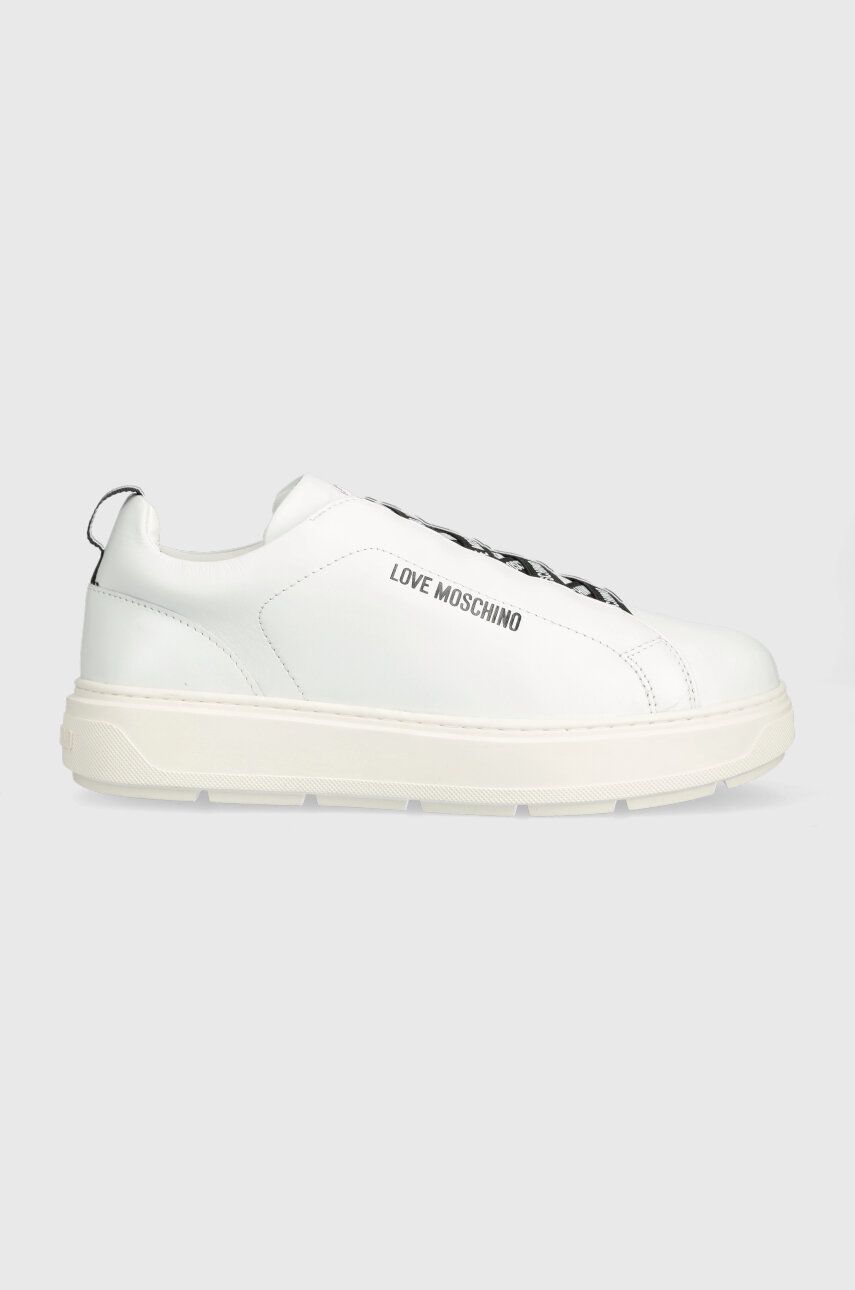 Love Moschino Sneakers Din Piele Culoarea Alb, Ja15824g0gia0100