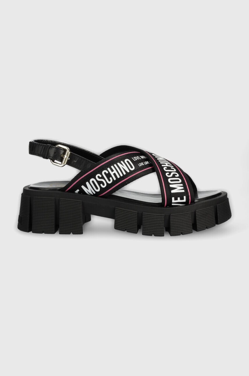 

Сандалии Love Moschino женские цвет чёрный на платформе JA16186G0GIX200A
