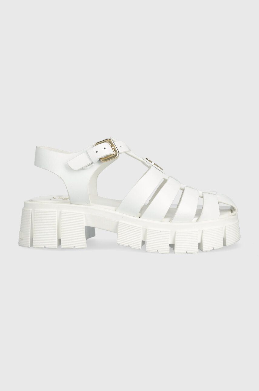 Love Moschino sandale de piele femei, culoarea alb, cu platforma, JA16226G0GIA0100 2023 ❤️ Pret Super answear imagine noua 2022