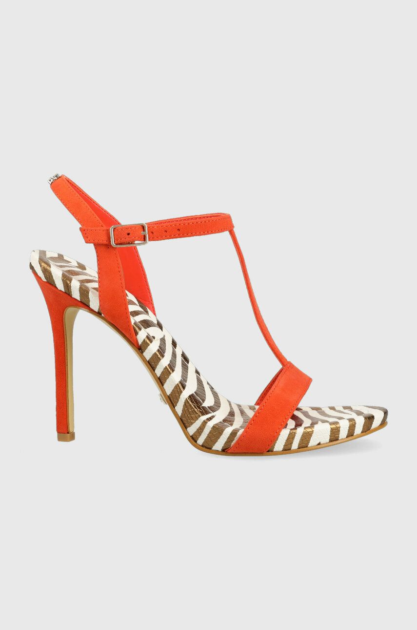 Levně Semišové sandály Guess FACY oranžová barva, FL6FAC SUE03