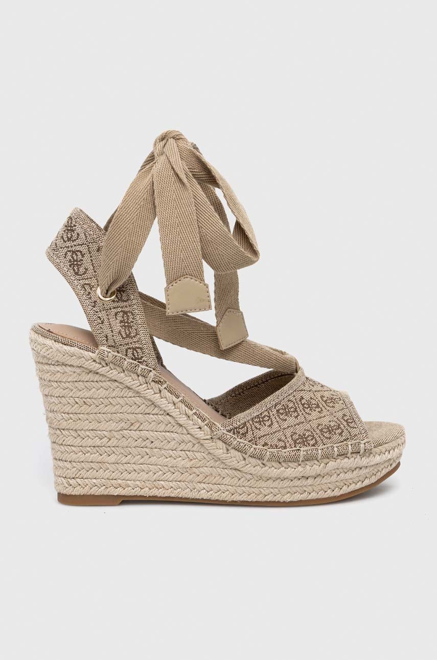 

Сандалии Guess HALONA женские цвет коричневый на платформе