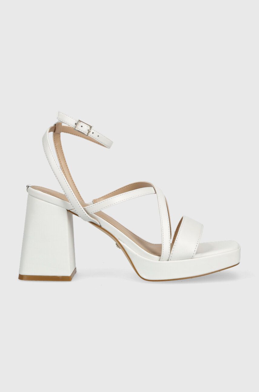 Kožené sandály Guess TILINE bílá barva, FL6TLI LEA03 - bílá -  Svršek: Přírodní kůže Vnitř