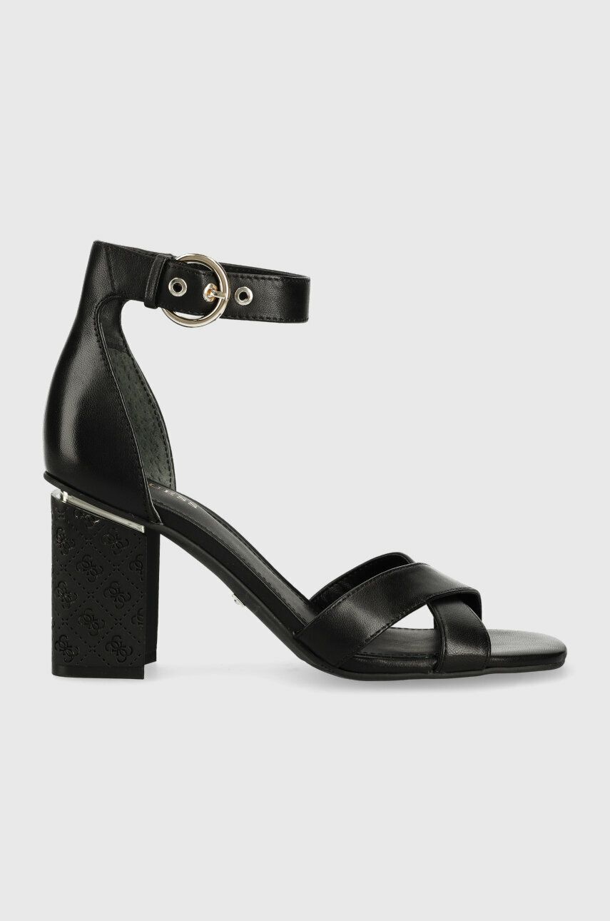 Kožené sandály Guess YANCY černá barva, FL6YAN LEA03 - černá -  Svršek: Přírodní kůže Vnit