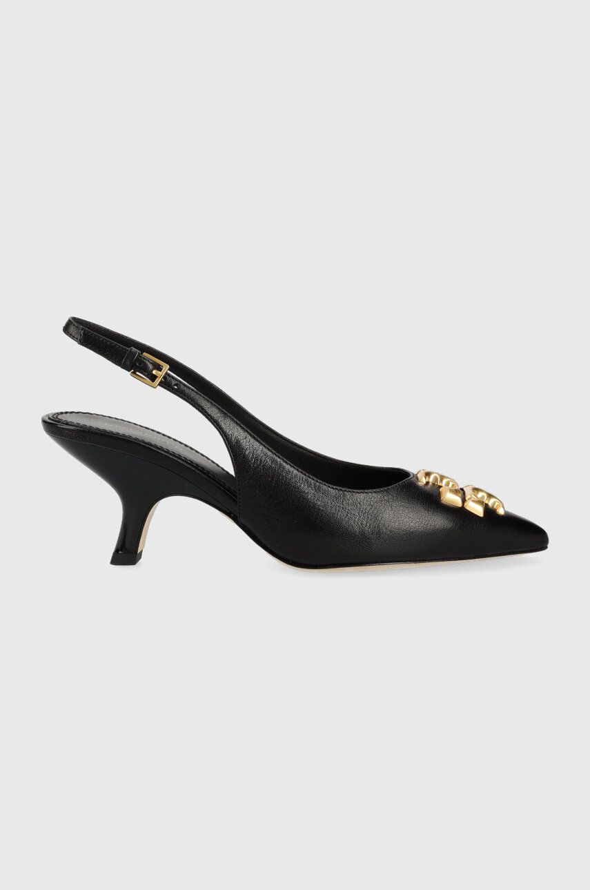 Tory Burch Stilettos De Piele 149150-006 Culoarea Negru, Cu Toc Deschis