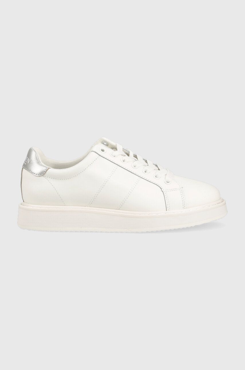Kožené sneakers boty Lauren Ralph Lauren Angeline bílá barva, 802904945001 - bílá -  Svršek: Př