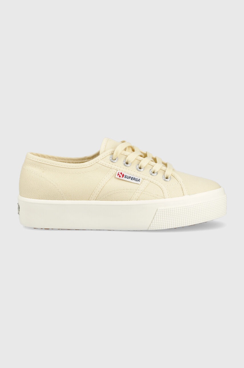 Levně Tenisky Superga 2730 MID PLATFORM dámské, béžová barva, S2127IW