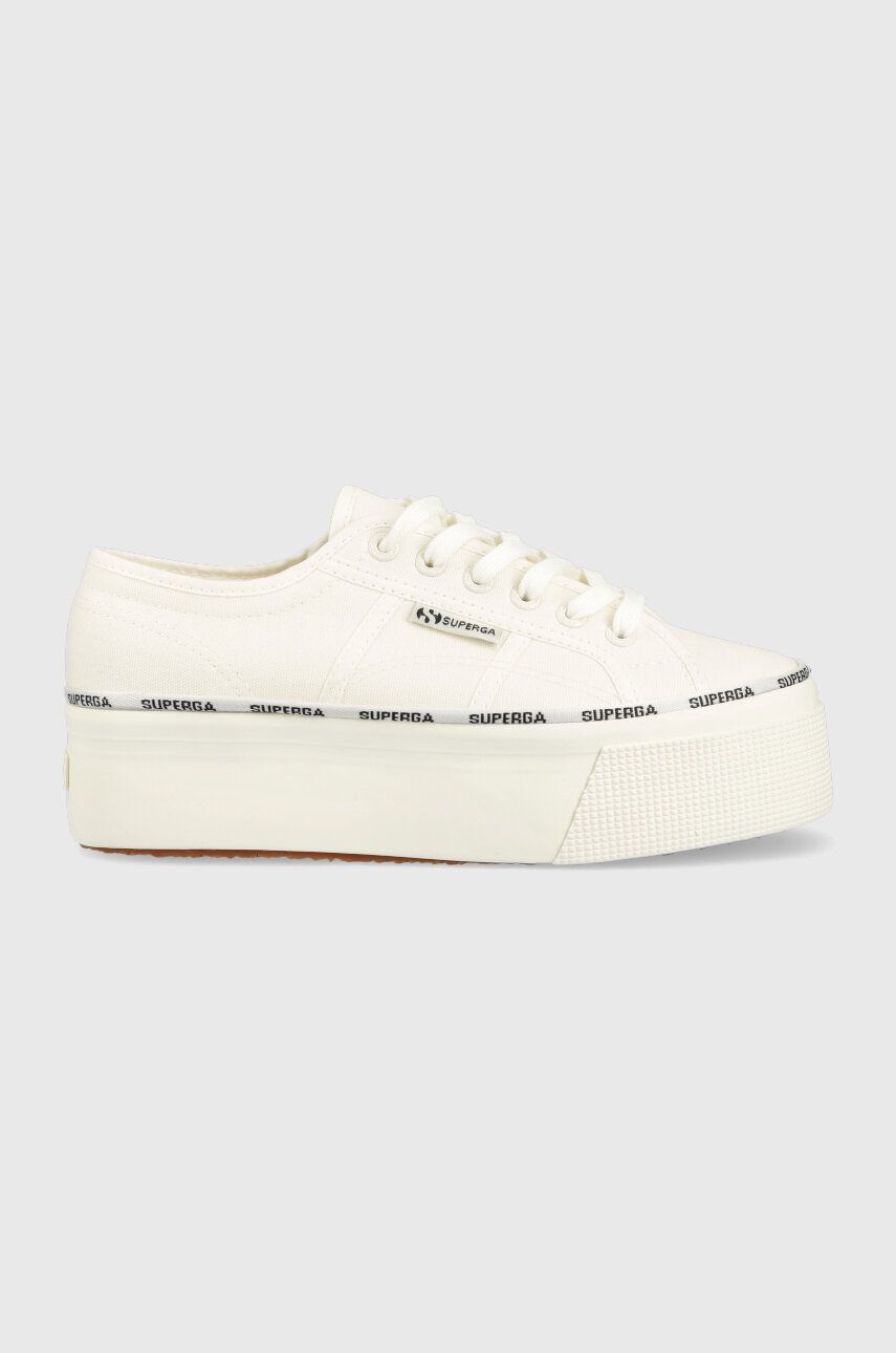 Superga Tenisi 2790 LOGO PIPING Femei, Culoarea Alb, S3125LW