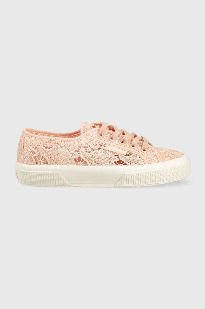 Tenisky Superga 2750 MACRAME dámské, růžová barva, S81219W - růžová -  Svršek: Textilní materiá