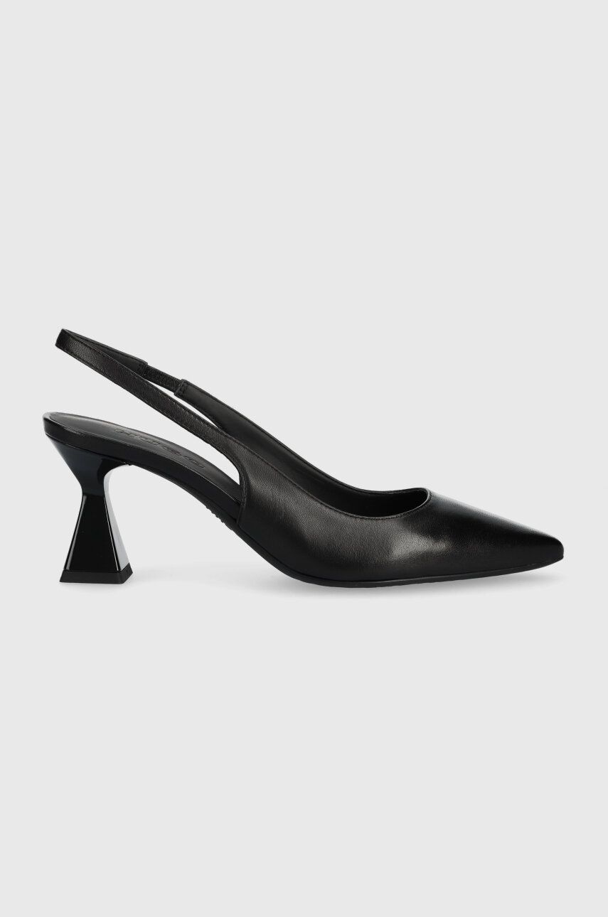 HUGO pantofi de piele Rebecca culoarea negru, cu toc drept, cu toc deschis 2023 ❤️ Pret Super answear imagine noua 2022