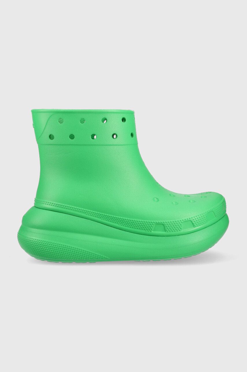 Levně Holínky Crocs Classic Crush Rain Boot dámské, zelená barva, 207946, 207946.3E8-3E8