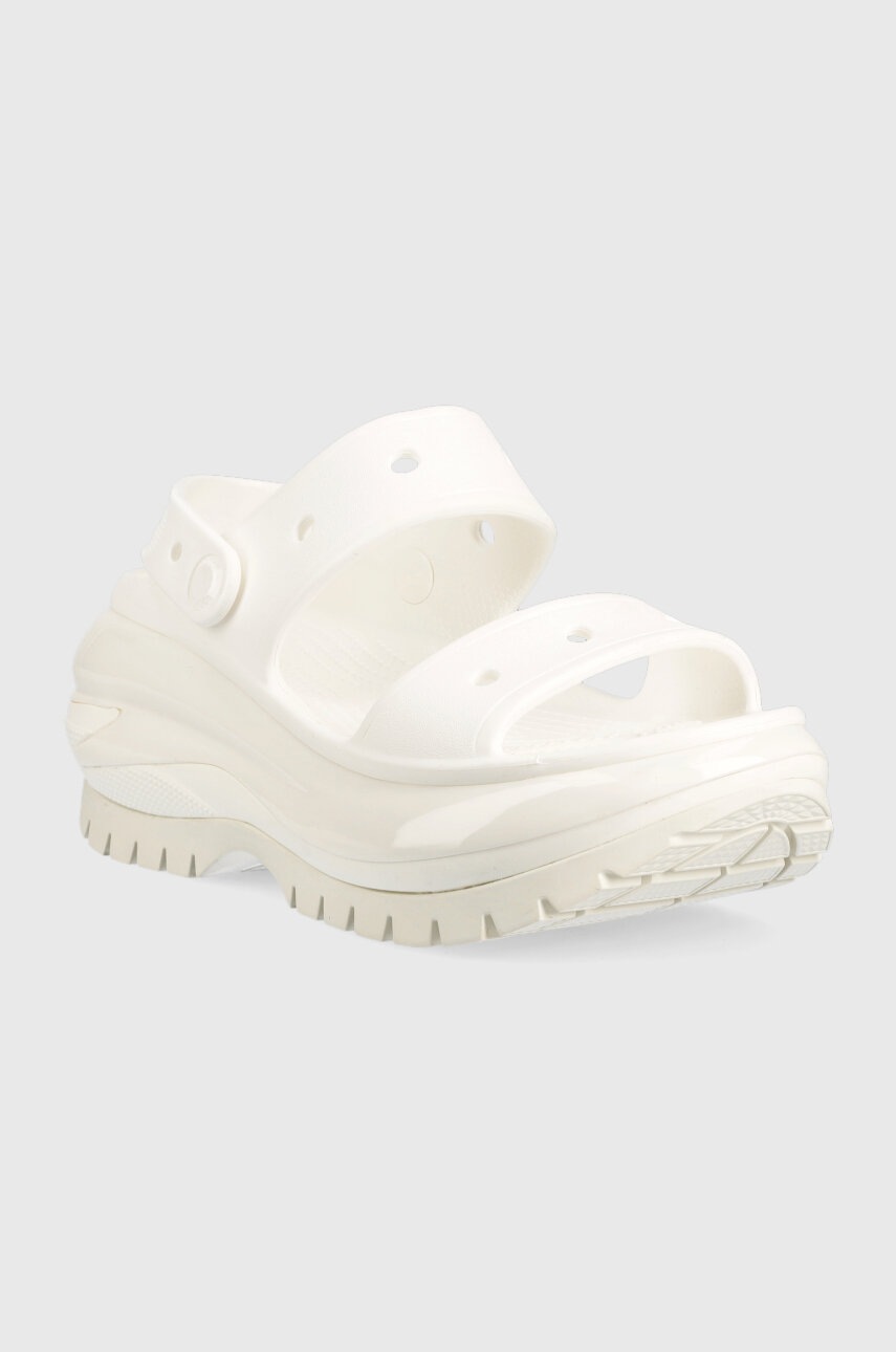 Παντόφλες Crocs Classic Mega Crush Sandal Classic Mega Crush Sandal Classic Mega Crush Sandal χρώμα: άσπρο, 207989 207989 207989 φωτογραφία